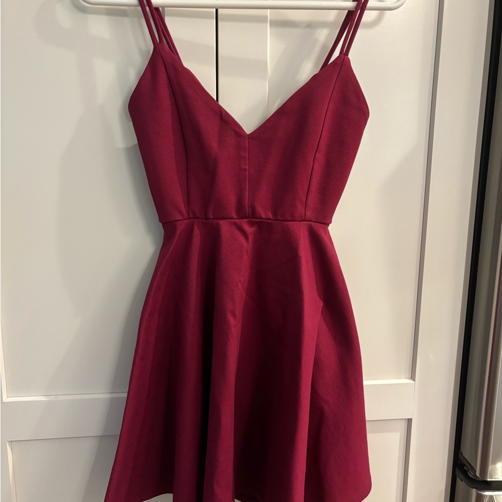 Windsor Burgundy Fit and Flare Dress